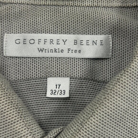Geoffrey Beene Men's Vintage Gray Long Sleeve Shirt Size 17 32-33 - Picture 7 of 9